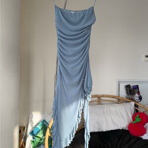 Bodycon Zara Light Blue Asymmetrical Dress